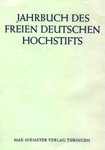 ISBN 9783484336032: Jahrbuch des Freien Deutschen Hochstifts