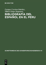 ISBN 9783484500655: Bibliografia del Espanol en el Peru