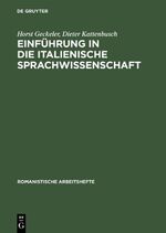 ISBN 9783484540286: Einführung in die italienische Sprachwissenschaft (Romanistische Arbeitshefte)