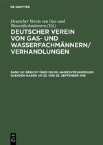 ISBN 9783486745450: Deutscher Verein von Gas- und Wasserfachmännern/ Verhandlungen / Bericht über die 60.Jahresversammlung in Baden-Baden am 25. und 26. September 1919 – Verhandlungen aus dem Jahre 1919