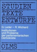 ISBN 9783487059914: Institutionen und Probleme der parlamentarischen Demokratie