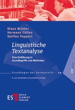 ISBN 9783503155316: Linguistische Textanalyse - eine Einführung in Grundbegriffe und Methoden