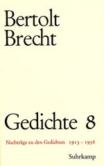 ISBN 9783518023082: Gedichte VIII - Nachträge zu den Gedichten 1913–1956. (1-10)