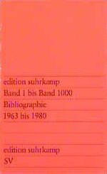 ISBN 9783518093061: Band 1 Bis Band 1000: Bibliographie 1963 bis 1980