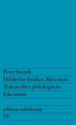 ISBN 9783518103791: Hölderlin-Studien - Mit einem Traktat über philologische Erkenntnis