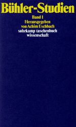 ISBN 9783518280812: Bühler-Studien. Zwei Bände – Band 1