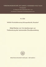 ISBN 9783531022260: Möglichkeiten von Vorratsplanungen zur Verbesserung der kommunalen Grundausstattung