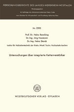 ISBN 9783531022956: Untersuchungen über integrierte Kettenverstärker