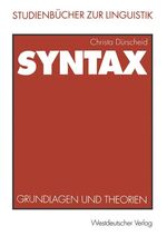 ISBN 9783531134468: Syntax – Grundlagen und Theorien