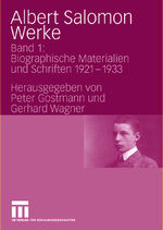 ISBN 9783531154831: Albert Salomon Werke - Band 1: Biographische Materialien und Schriften 1921-1933