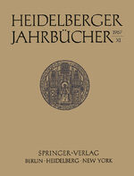 ISBN 9783540038641: Heidelberger Jahrbücher