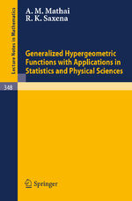 ISBN 9783540064824: Generalized Hypergeometric Functions with Applications in Statistics and Physical Sciences