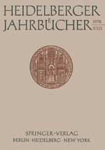 ISBN 9783540088929: Heidelberger Jahrbücher