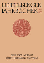 ISBN 9783540117391: Heidelberger Jahrbücher