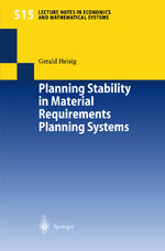 ISBN 9783540430155: Planning Stability in Material Requirements Planning Systems