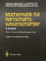 Mathematik für Wirtschaftswissenschaftler - Analysis