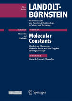 ISBN 9783540603290: Linear Molecules – Molecular Constants Mostly from Microwave, Molecular Beam and Sub-Doppler Laser Spectroscopy, Subvol. B