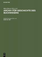 ISBN 9783598248429: Archiv für Geschichte des Buchwesens / 1997