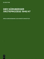 ISBN 9783598320286: Der Nürnberger Ärzteprozeß 1946/47 / Erschließungsband zur Mikrofiche-Edition - Mit einer Einleitung von Angelika Ebbinghaus zur Geschichte des Prozesses und Kurzbiographien der Prozeßbeteiligten