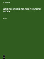 ISBN 9783598342066: Griechischer Biographischer Index