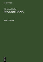 ISBN 9783598774362: Christian Gnilka: Prudentiana / Critica