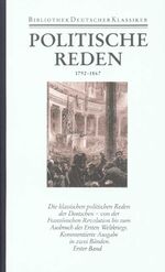 Politische Reden; Teil: 1., 1792 - 1867.