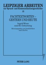 ISBN 9783631565278: Fachtextsorten - gestern und heute