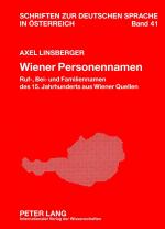 ISBN 9783631617885: Wiener Personennamen – Ruf-, Bei- und Familiennamen des 15. Jahrhunderts aus Wiener Quellen