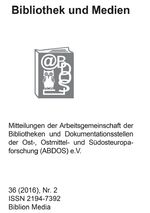 ISBN 9783631741351: Bibliothek und Medien 36 (2016), Nr. 2