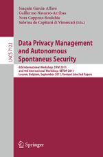 ISBN 9783642288784: Data Privacy Management and Autonomous Spontaneus Security