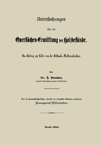 ISBN 9783642471834: Untersuchungen über die Querflächen-Ermittlung der Holzbestände