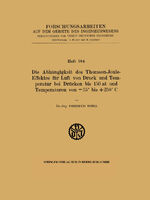 ISBN 9783662019191: Die Abhängigkeit des Thomson-Joule-Effektes für Luft von Druck und Temperatur bei Drücken bis 150 at und Temperaturen von −55° bis +250° C