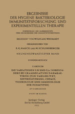 ISBN 9783662239261: Die Variationen S/R und O/o Insbesondere bei Gramnegativen Darmbakterien - Zur Variabilität, Differenzierung, Chemie, Toxikologie und Immunologie der Formtypen