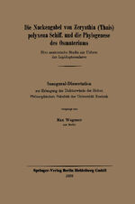 ISBN 9783662314159: Die Nackengabel von Zerynthia (Thais) polyxena Schiff. und die Phylogenese des Osmateriums - Eine anatomische Studie zur Urform der Lepidopterenlarve