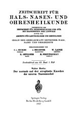 ISBN 9783662314432: Der normale und der atrophische Knochen der unteren Nasenmuschel