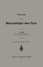 ISBN 9783662334126: Versuche über die Widerstandsfähigkeit ebener Platten