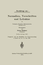 ISBN 9783662334904: Nachtrag zu: Normalien, Vorschriften und Leitsätze des Verbandes Deutscher Elektrotechniker