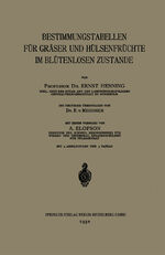 ISBN 9783662390641: Bestimmungstabellen für Gräser und Hülsenfrüchte im Blütenlosen Zustande