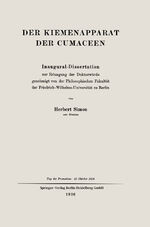 ISBN 9783662407493: Der Kiemenapparat der Cumaceen - Inaugural-Dissertation