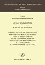 ISBN 9783663000044: Das trockene Hochtemperatur-Oxydationsverhalten einer großtechnisch genutzten korrosionsfesten Kobalt-Chrom-Eisen-Legierung und die Einflußnahme von Metallen der Seltenen Erden im Hinblick auf eine Erhöhung der Zunderbeständigkeit im Temperaturbereich von