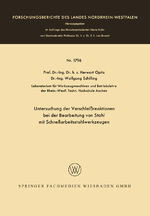 ISBN 9783663064619: Untersuchung der Verschleißreaktionen bei der Bearbeitung von Stahl mit Schnellarbeitsstahlwerkzeugen
