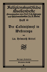 ISBN 9783663155911: Der Calvinismus in Westeuropa