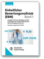 Einheitlicher Bewertungsmaßstab (EBM) – Ausgabe mit Euro-Beträgen auf der Grundlage des bundeseinheitlichen Orientierungspunktwertes