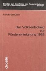 ISBN 9783770050970: Der Volksentscheid zur Fürstenenteignung 1926