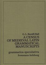 ISBN 9783772807206: A Census of Medieval Latin Grammatical Manuscripts