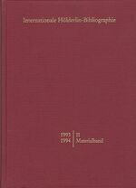 ISBN 9783772819261: Internationale Hölderlin-Bibliographie / 1995-1996. II Materialband