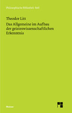 ISBN 9783787305124: Das Allgemeine im Aufbau der geisteswissenschaftlichen Erkenntnis