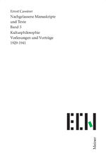 ISBN 9783787312504: Kulturphilosophie. Vorträge 1929–1941