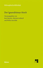 ISBN 9783787321582: Der Ignorabimus-Streit