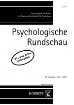 ISBN 9783801717117: Psychologische Rundschau - Geschichte der Psychologie (Supplementum 1/2004)